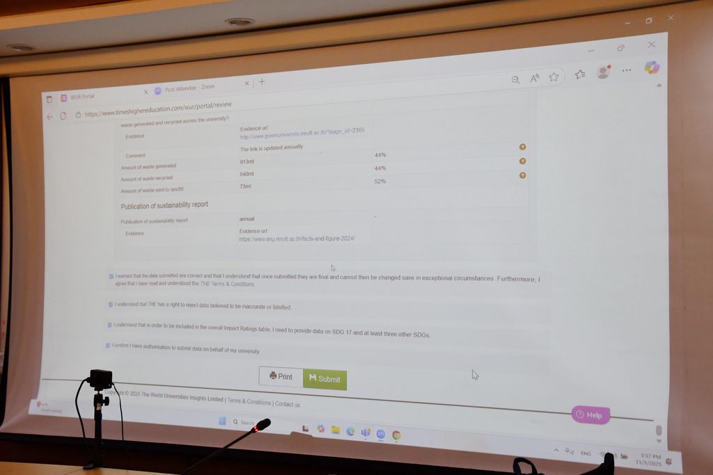 มหาวิทยาลัยเทคโนโลยีราชมงคลธัญบุรี เข้าร่วมการประเมิน THE Impact Rankings 2026 ต่อเนื่องปีที่ 4 มุ่งสู่ความยั่งยืนตามแนวทาง UN SDGs และนโยบาย อว.