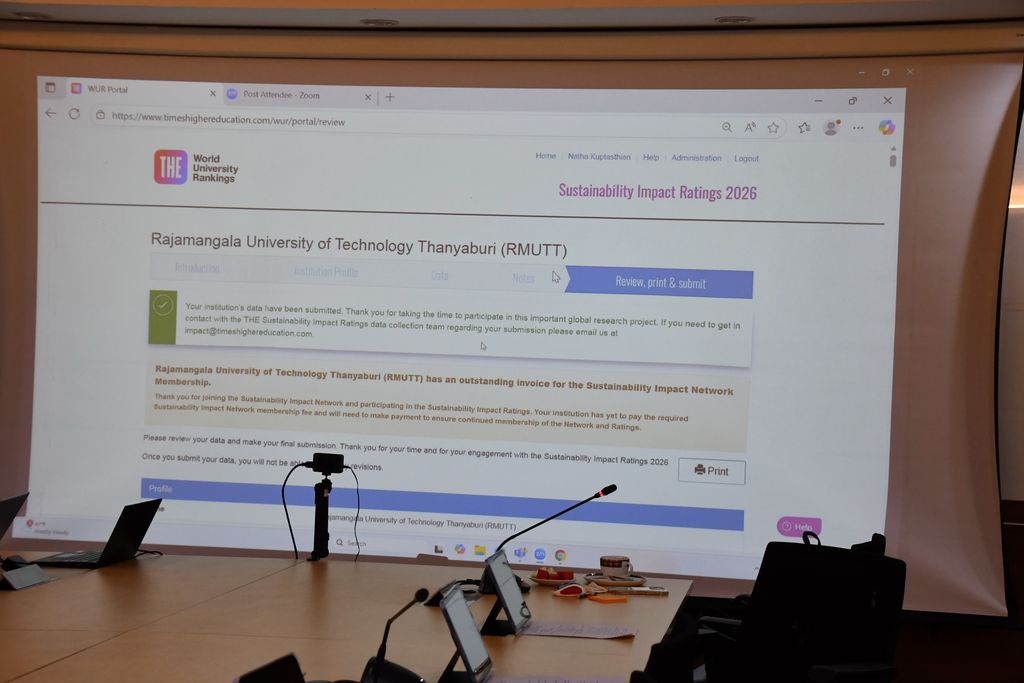 มหาวิทยาลัยเทคโนโลยีราชมงคลธัญบุรี เข้าร่วมการประเมิน THE Impact Rankings 2026 ต่อเนื่องปีที่ 4 มุ่งสู่ความยั่งยืนตามแนวทาง UN SDGs และนโยบาย อว.