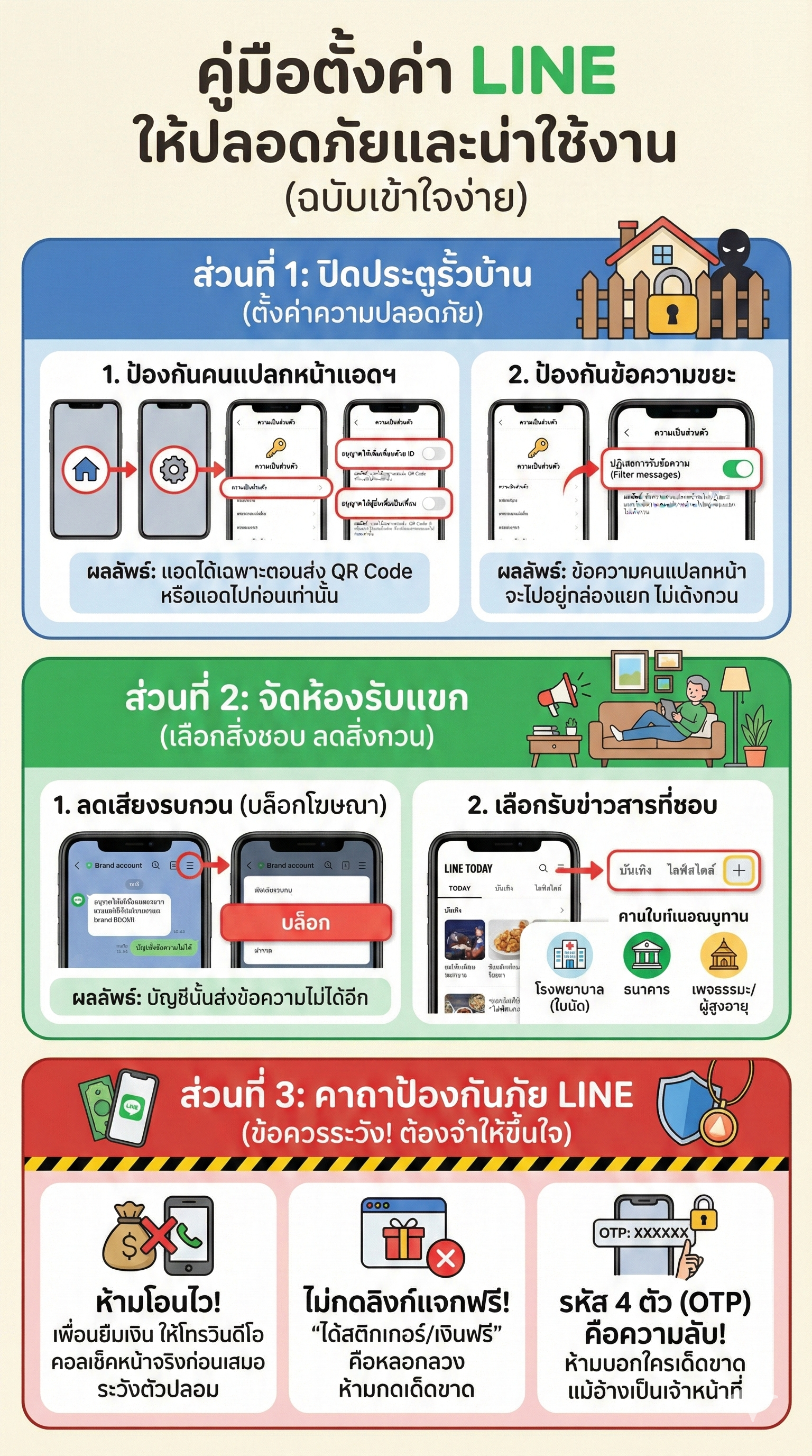 การตั้งค่าการใช้งานใช้ไลน์