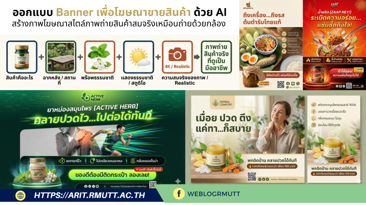 ออกแบบ Banner เพื่อโฆษณาขายสินค้า ด้วย AI