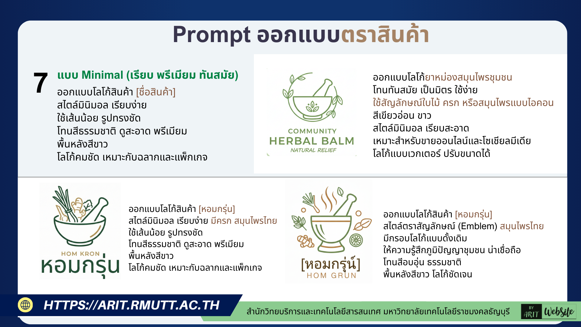 รูปแบบ Prompt : แบบ Minimal (เรียบ พรีเมียม ทันสมัย)