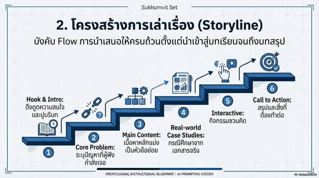สไตล์ที่ 1 Modern Minimal (เรียบหรู มืออาชีพ) เหมาะกับ: งานระดับนโยบาย / การบรรยายเชิงวิชาการให้บุคลากรมหาวิทยาลัย / เวทีทางการระดับผู้บริหาร (Keynote) การออกแบบ (Visual): ซ้ายข้อความ ขวาภาพ, พื้นหลังสีขาว เทาอ่อน หรือ Navy, ใช้พื้นที่ว่าง (White Space) เยอะ, ตัวอักษรใหญ่ อ่านง่าย, เน้นภาพถ่ายการทำงานจริง (Real-life office) ผสมไอคอนเส้นบาง (Line art) โทนภาษา: ทางการ น่าเชื่อถือ ย่อยง่าย ไม่ใช้ศัพท์เทคนิคที่ซับซ้อนเกินจำเป็น