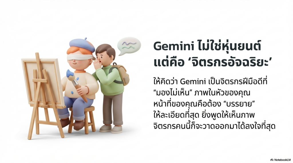 ตัวอย่างสไลด์ที่สร้างด้วย NotebookLM