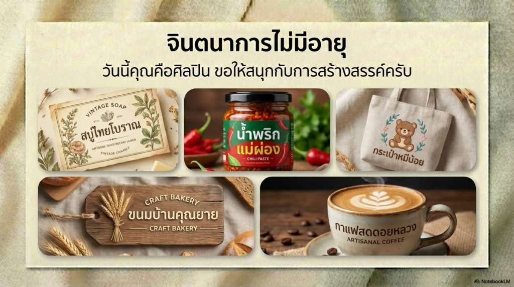 ตัวอย่างสไลด์ใน NotebookLM