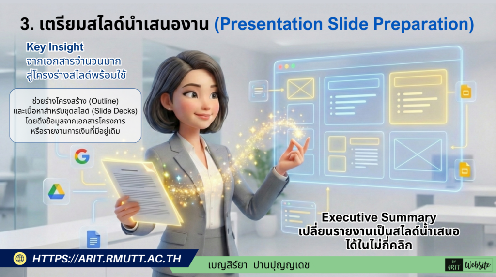 3. เตรียมสไลด์นำเสนองาน (Presentation Slide Preparation)