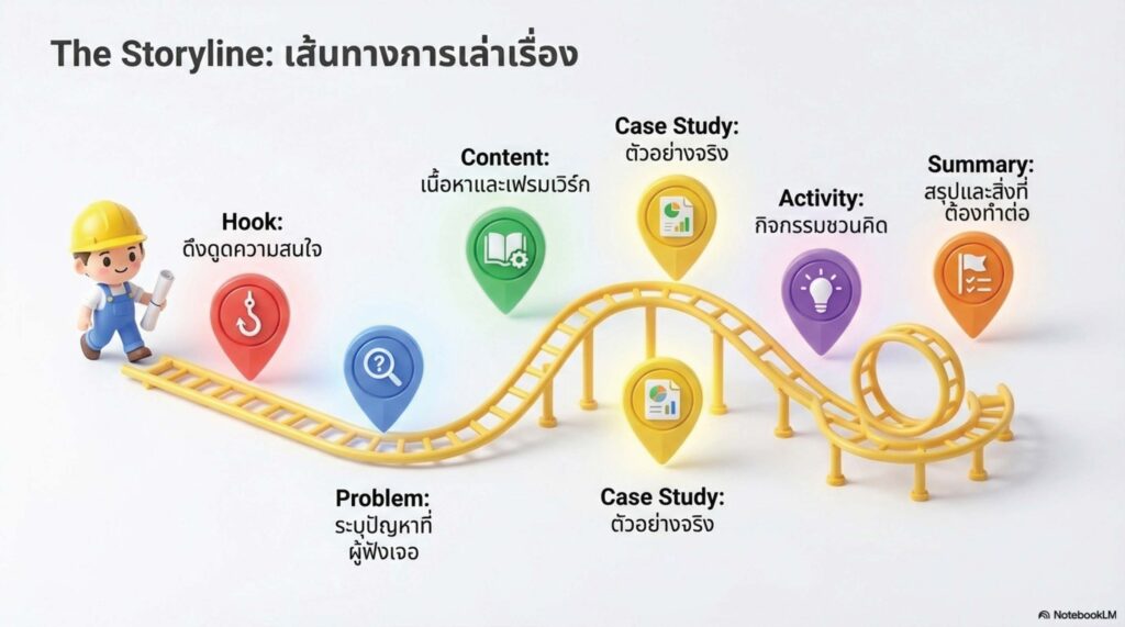 สไลด์โครงสร้างการเขียน Prompt สำหรับออกแบบสไลด์ (The Master Prompt) ด้วย NotebookLM