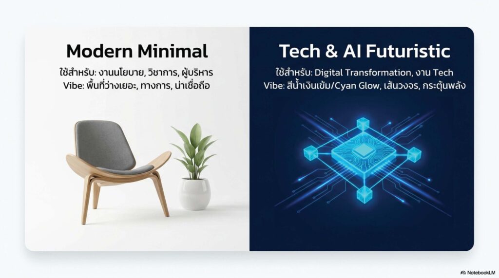 สไลด์โครงสร้างการเขียน Prompt สำหรับออกแบบสไลด์ (The Master Prompt) ด้วย NotebookLM