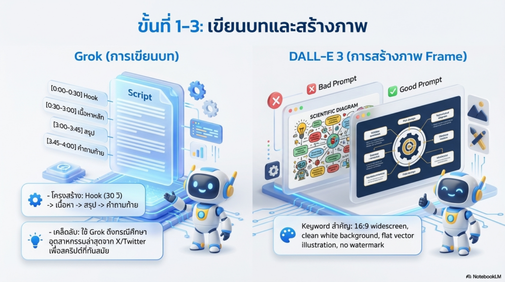สไตล์ อินโฟกราฟิกการเรียนรู้ สไตล์ 3D Pixar ผสม Chibi น่ารัก ทุกสไตล์เป็นอินโฟกราฟิกการเรียนรู้ สไตล์ 3D Pixar ผสม Chibi น่ารัก ทันสมัย มืออาชีพ โทนสีสดใส ฟ้า ขาว เหลือง เขียว แบบ Google style ตัวละครหลัก AI ผู้ช่วยฉานฉลาด ใช้ฟอนต์ภาษาไทยที่อ่านง่าย ขนาดไม่ต่ำกว่า 24 pt ความละเอียด 300 ppi พื้นหลังสีขาว ข้อมูลเหมาะสำหรับนำเสนอให้กับอาจารย์ระดับมหาวิทยาลัย