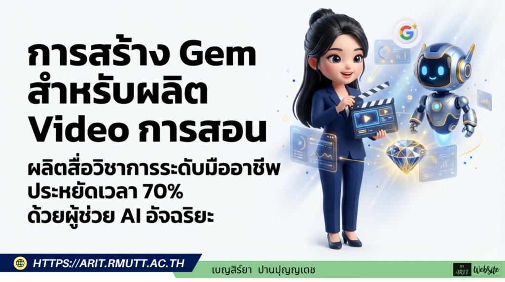 การสร้าง Gem สำหรับผลิต Video การสอน ผลิตสื่อวิชาการระดับมืออาชีพ ประหยัดเวลา 70% ด้วยผู้ช่วย AI อัจฉริยะ