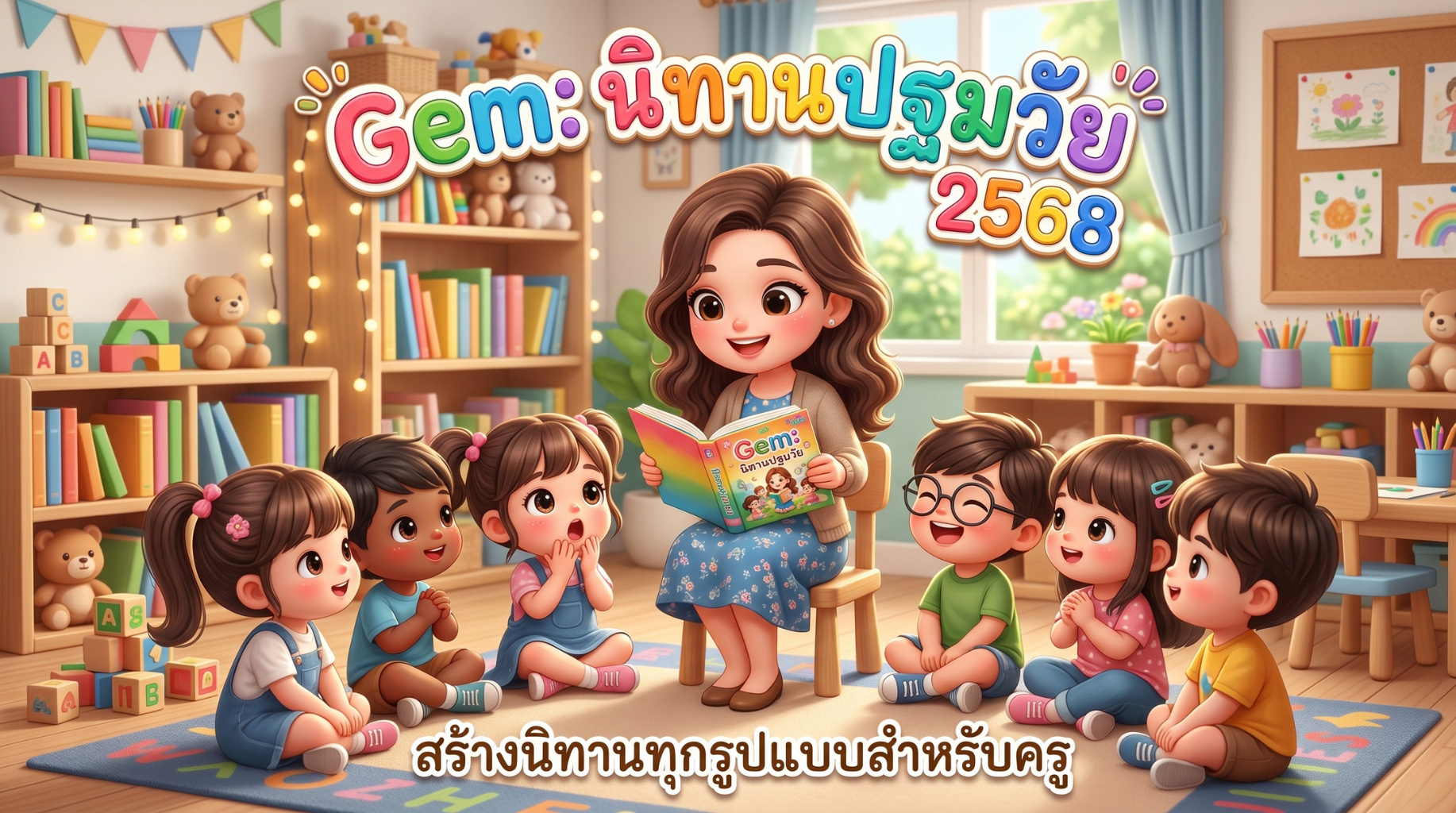 Gem: นิทานปฐมวัย 2568 (สร้างนิทานทุกรูปแบบสำหรับครู)