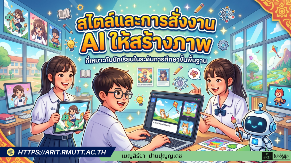 สไตล์และการสั่งงาน AI ให้สร้างภาพที่เหมาะกับนักเรียนในระดับการศึกษาขั้นพื้นฐาน