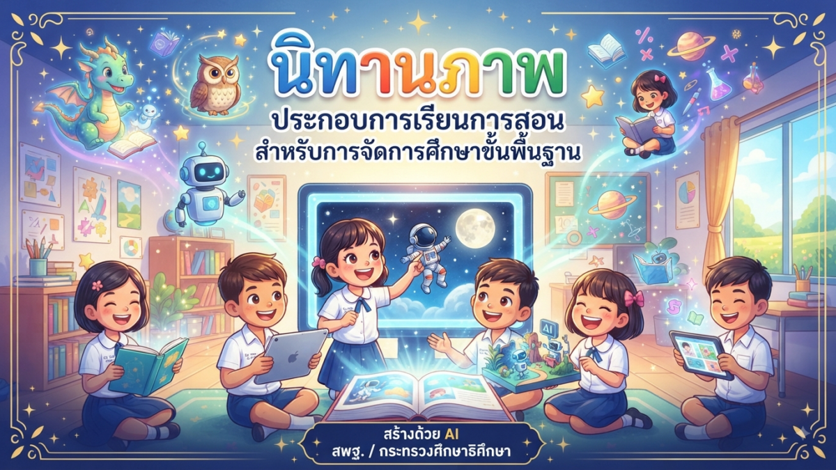 นิทานภาพ ประกอบการเรียนการสอนสำหรับการจัดการศึกษาขั้นพื้นฐานสร้างด้วย AI