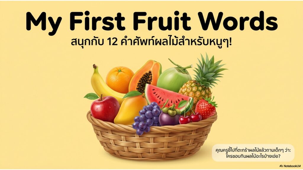 แจกไอเดียสื่อการสอนฟรี! บัตรคำศัพท์ผลไม้ (Fruit Flashcards) 12 คำพื้นฐาน พร้อมเทคนิคดึงความสนใจเด็กๆ ในห้องเรียน