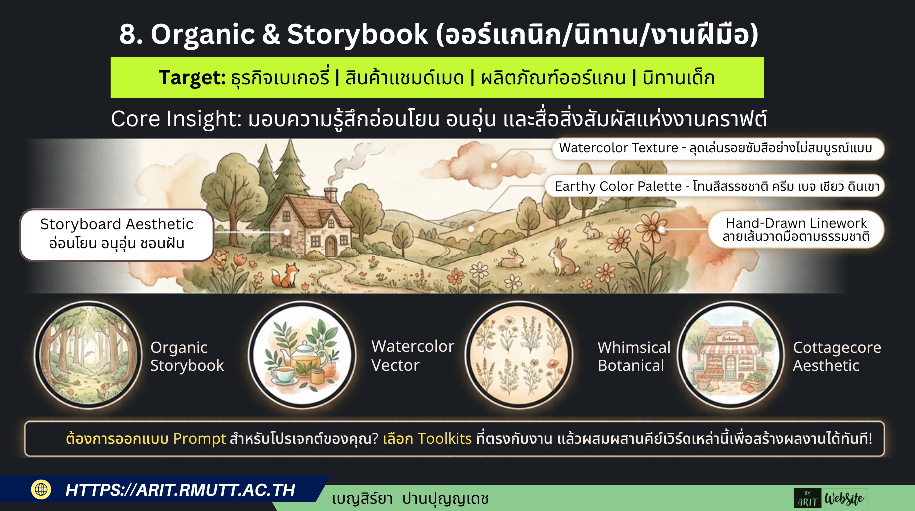 8. Organic & Storybook (ออร์แกนิก/นิทาน/งานฝีมือ) เหมาะสำหรับธุรกิจเบเกอรี่, สินค้าทำมือแฮนด์เมด, ผลิตภัณฑ์ออร์แกนิกจากธรรมชาติ และหนังสือภาพสำหรับเด็ก